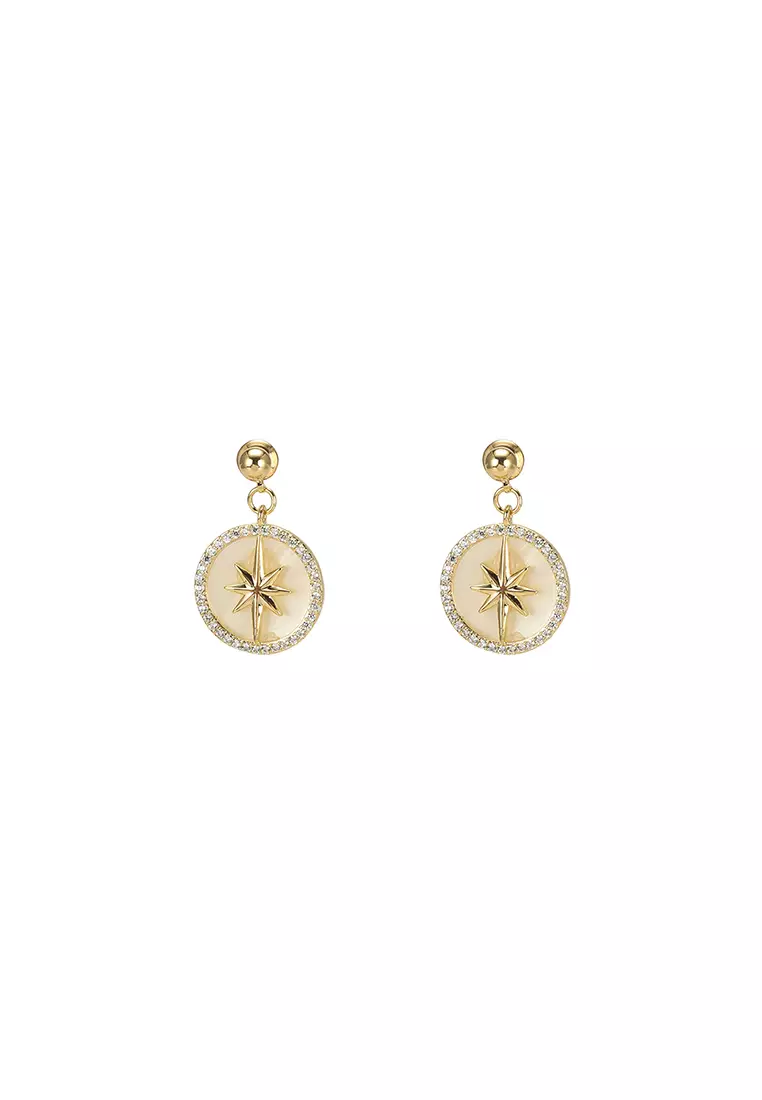 Red and gold clearance drop earrings