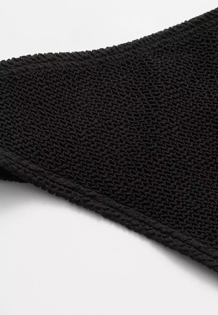 Textured High-Waist Bikini Briefs