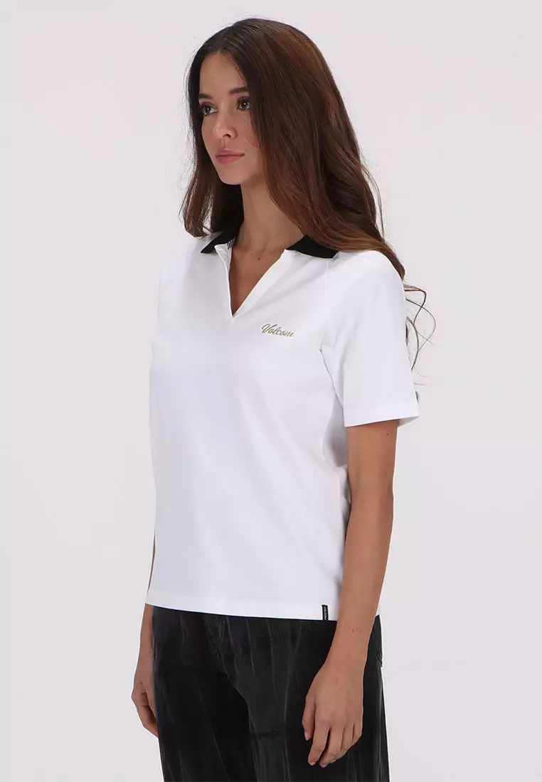 GPL STONE SHAPE SHORT SLEEVE POLO WHITE