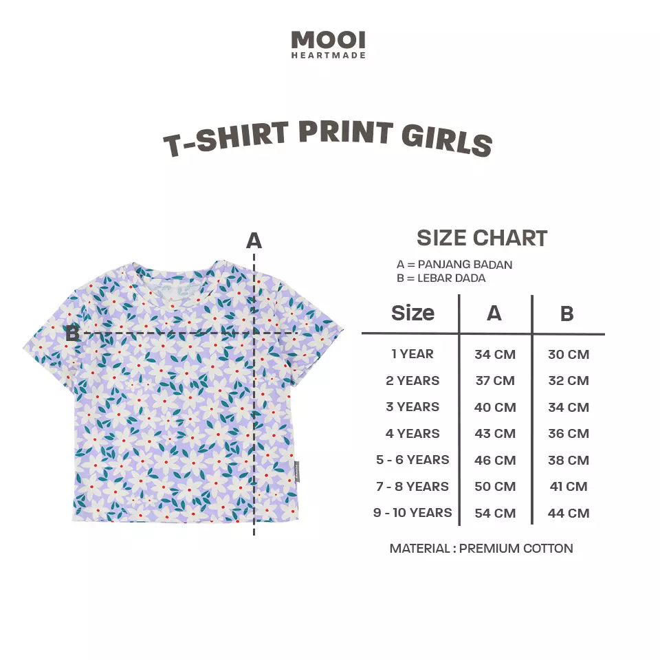 Mooi Atasan Anak Perempuan T-shirt Print - Almond Cream
