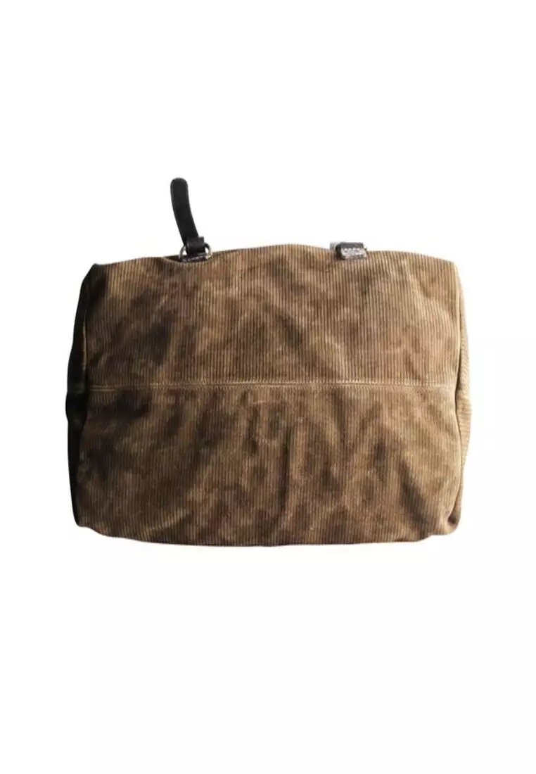 Trendy suede duffle bag deals