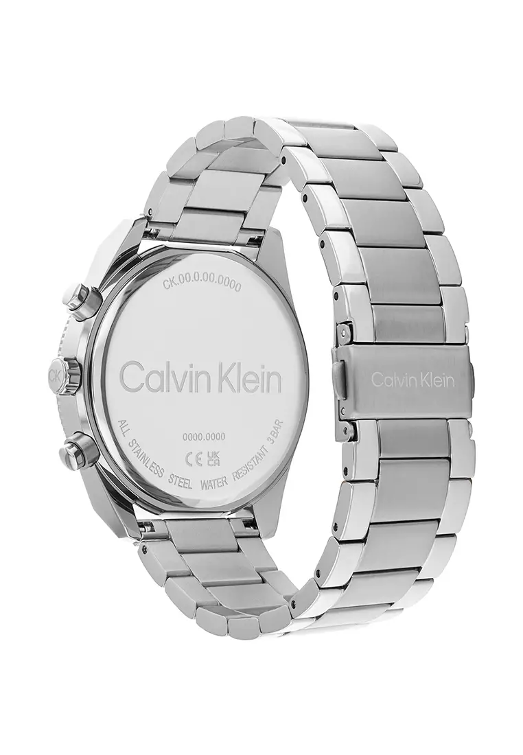 Men's Stainless Steel Bracelet and Silver Dial Quartz Multifunction Watch -CK25200356