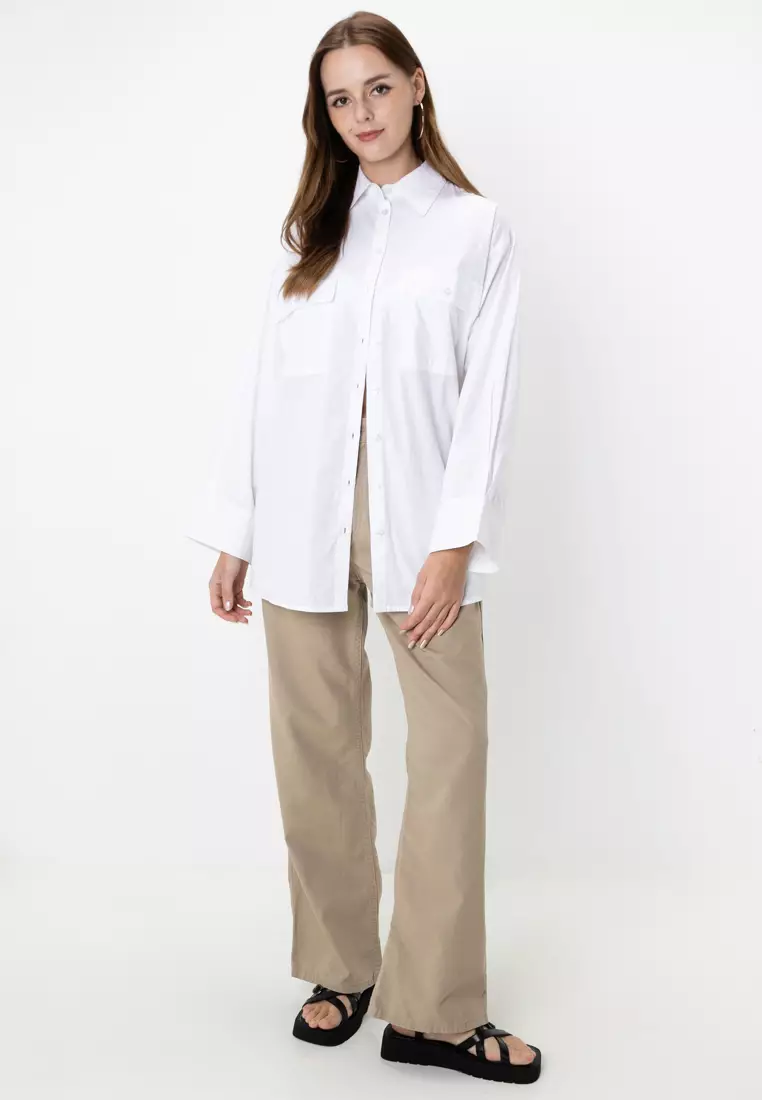 Oversized Shirt with Wide Cuff Detail