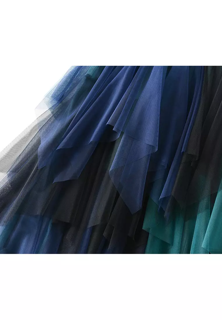 Spring/Summer Irregular Mesh Maxi Skirt AF8063