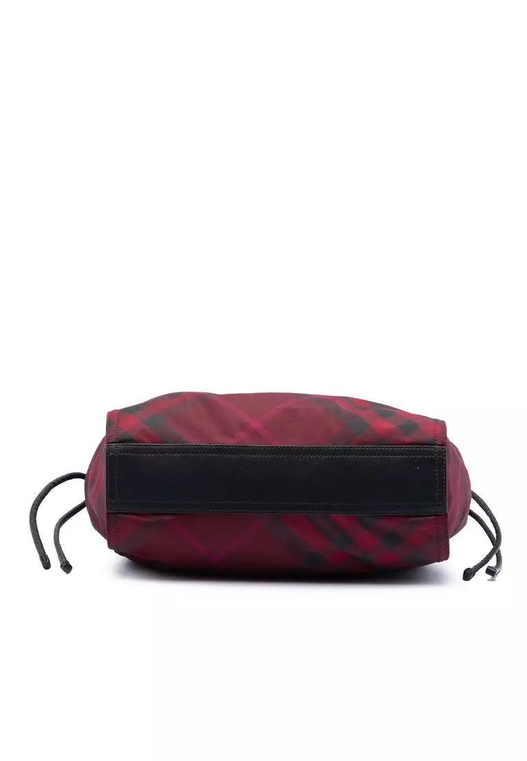 Pre-Loved Burberry Supernova Check Nylon Buckleigh Tote