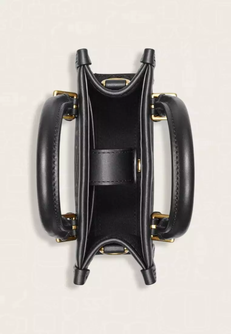 Tory Burch Mini T Monogram Tote Black