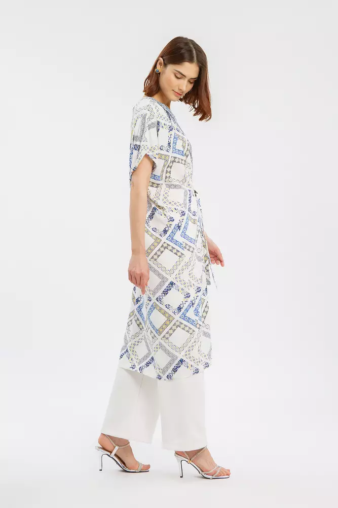 Minimal Gabina Kaftan Blue White