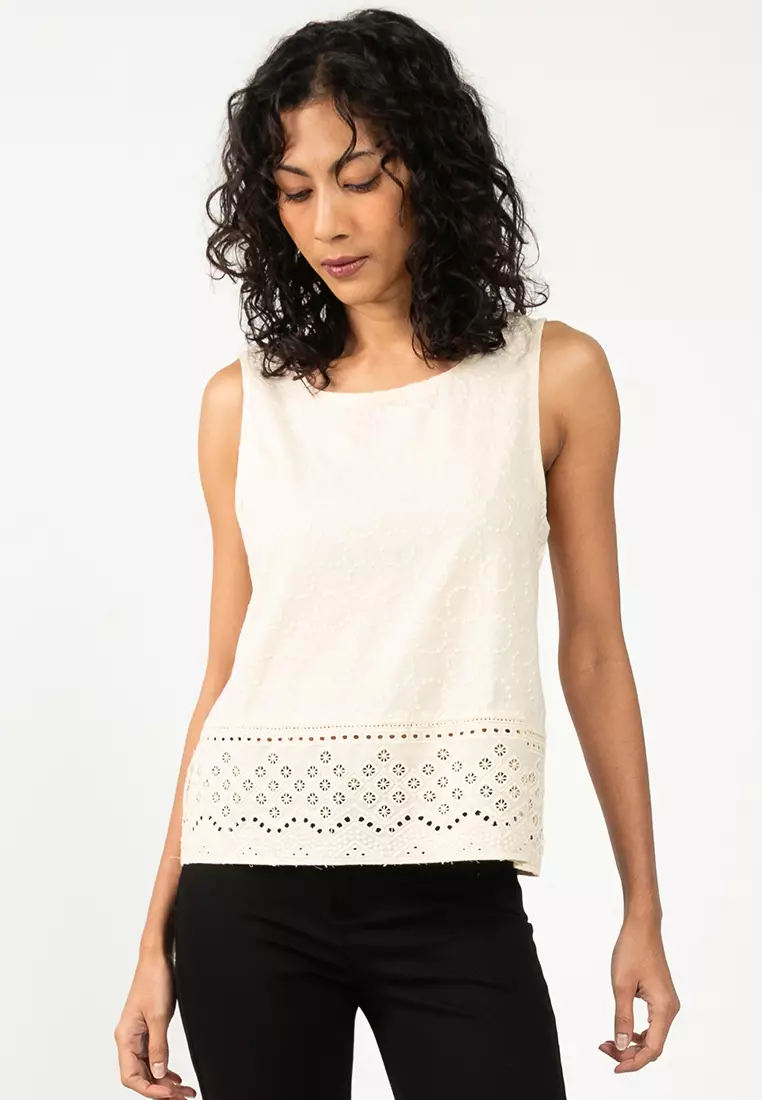 Sleeveless Mix Jersey Top