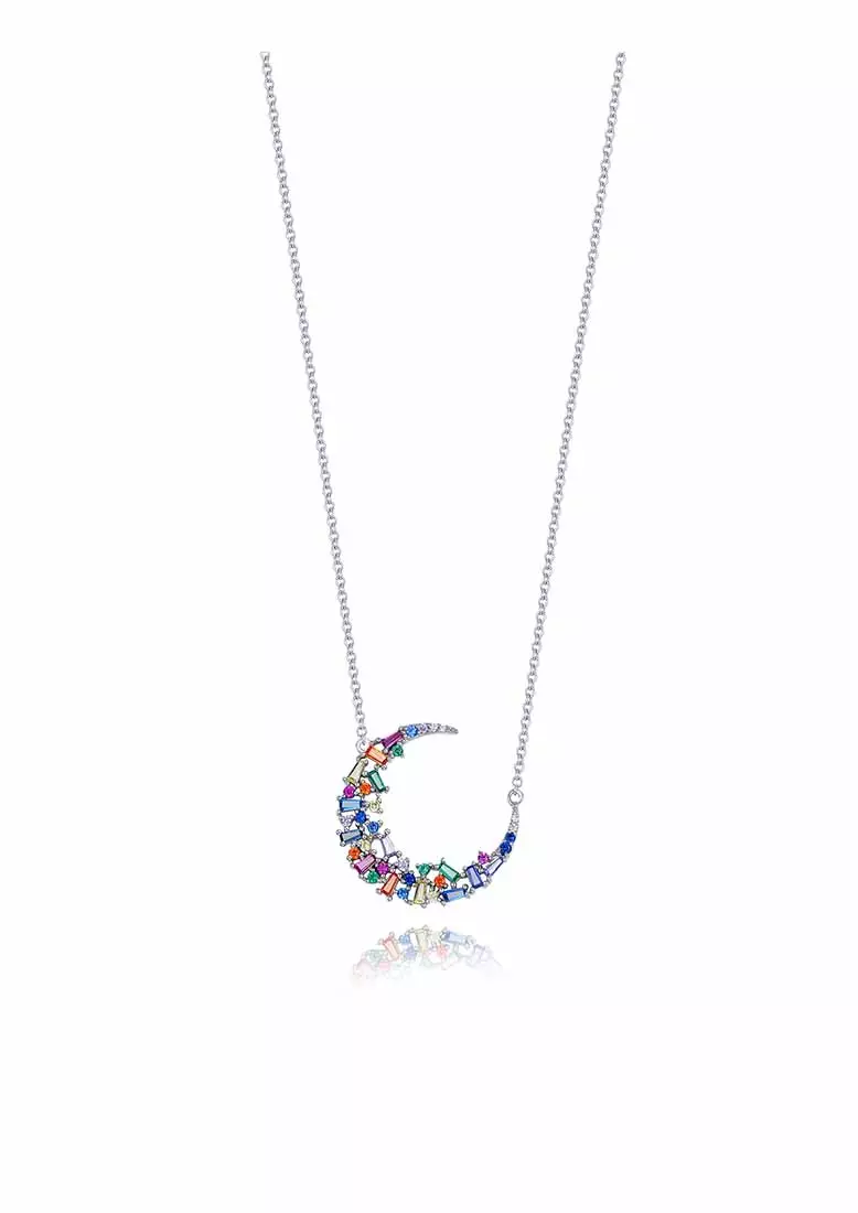White gold cubic zirconia necklace cheap
