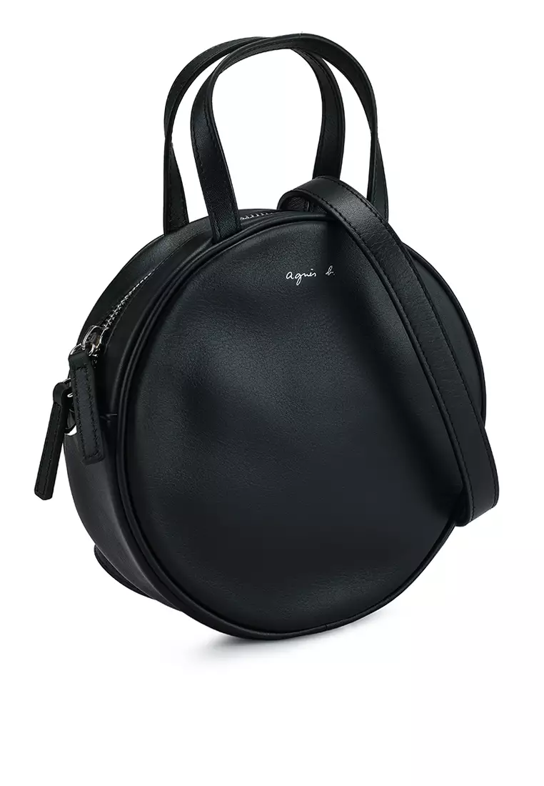 Buy agnès b. Leather Round Top-Handle Bag 2025 Online | ZALORA