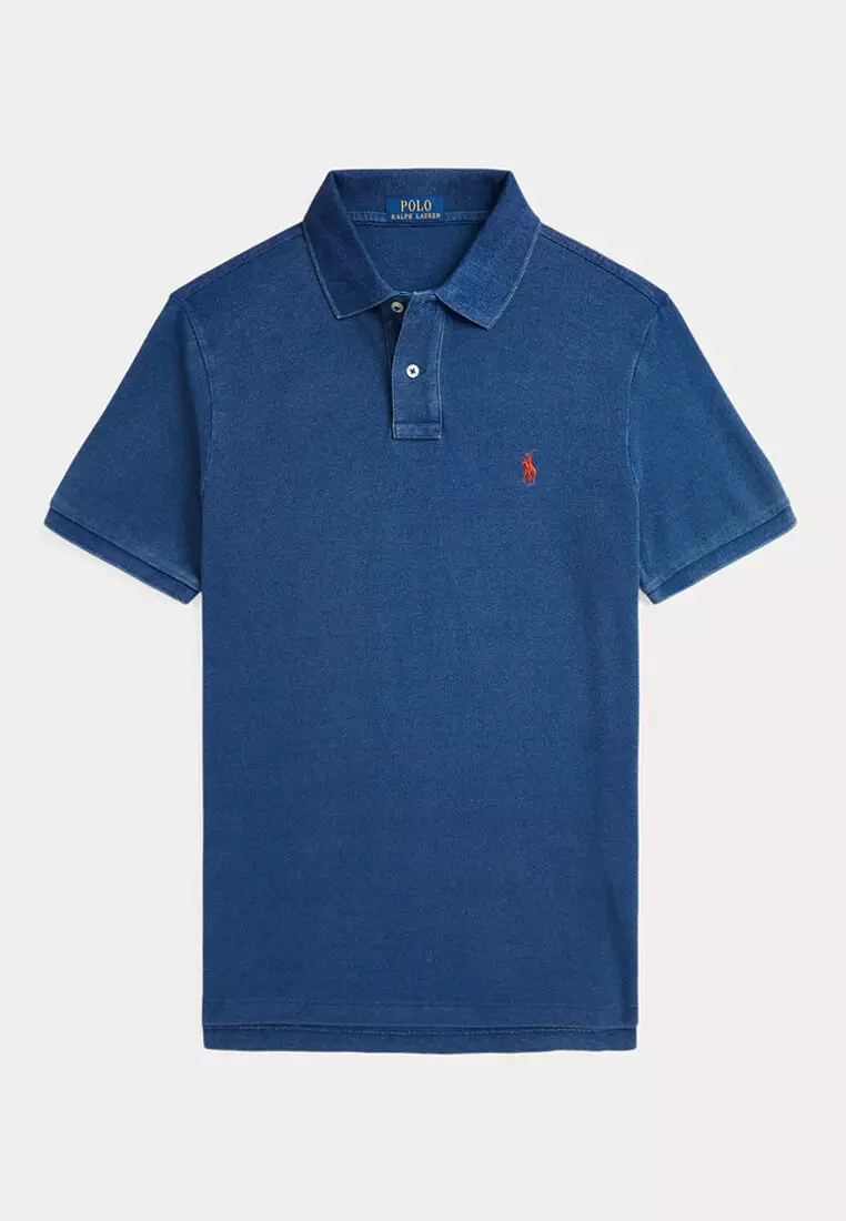 Buy Polo Ralph Lauren Custom Slim Fit Indigo Mesh Short Sleeve