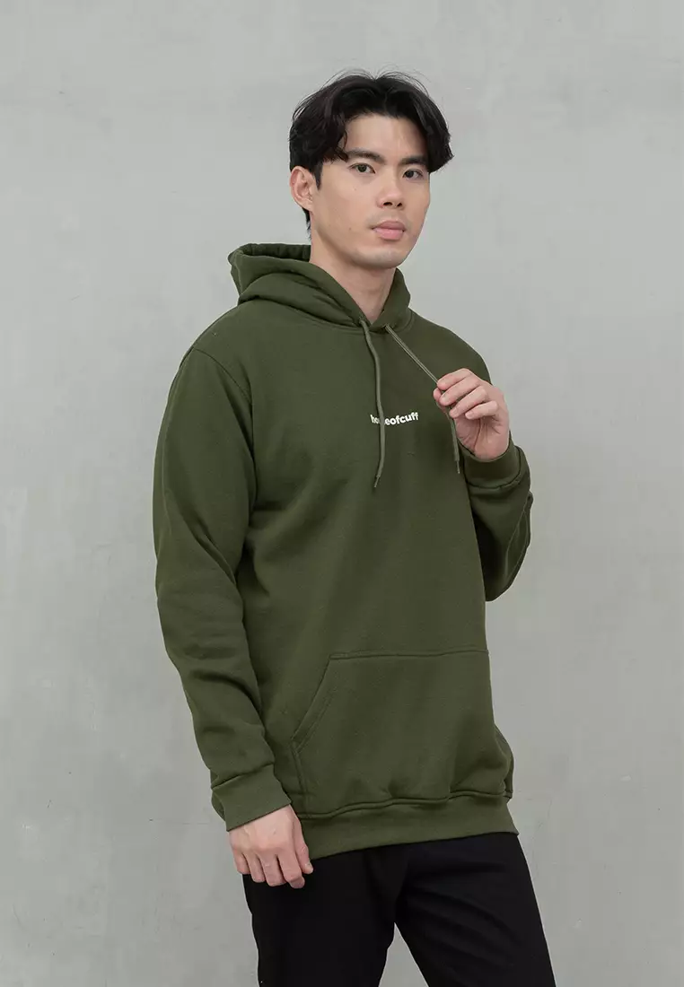 Houseofcuff Jaket Jumper Hoodie Tebal Premium Glow In The Dark Hijau Army