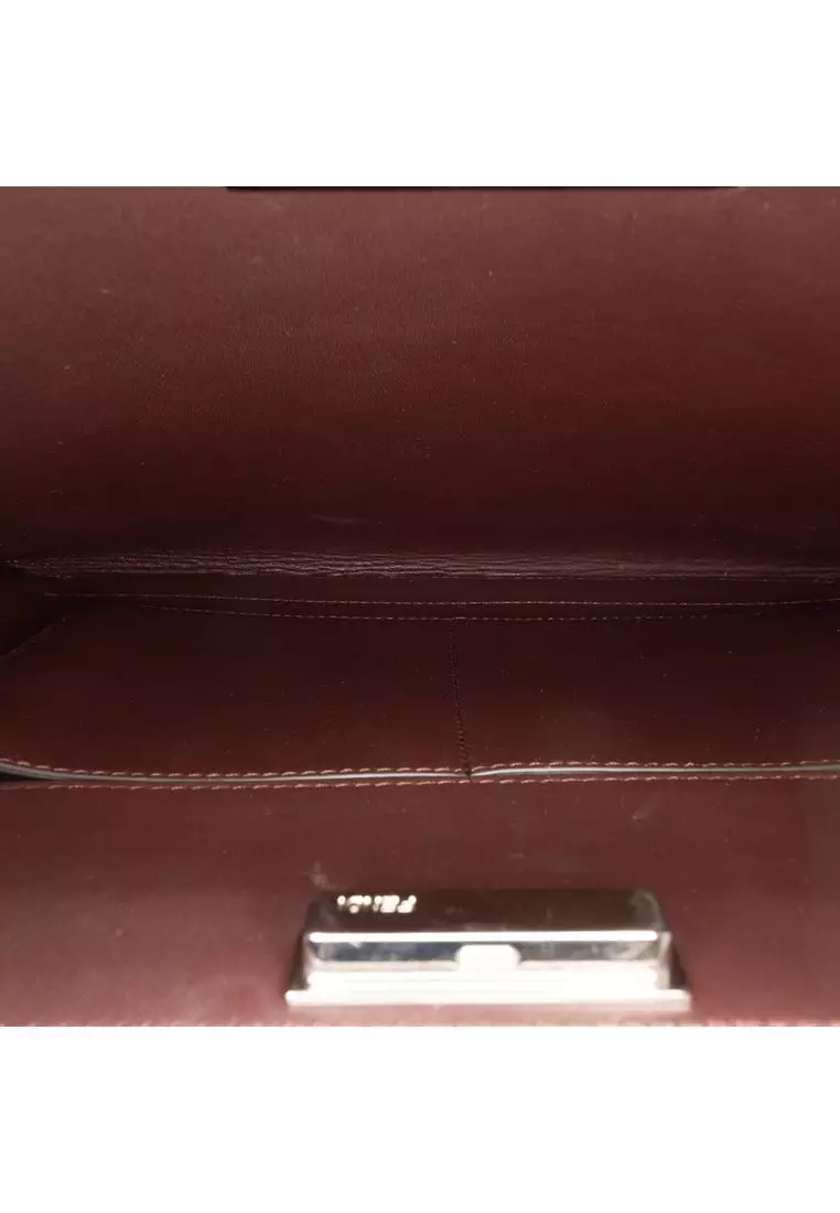 Pre-Loved Fendi Leather Peekaboo Clutch Crossbody