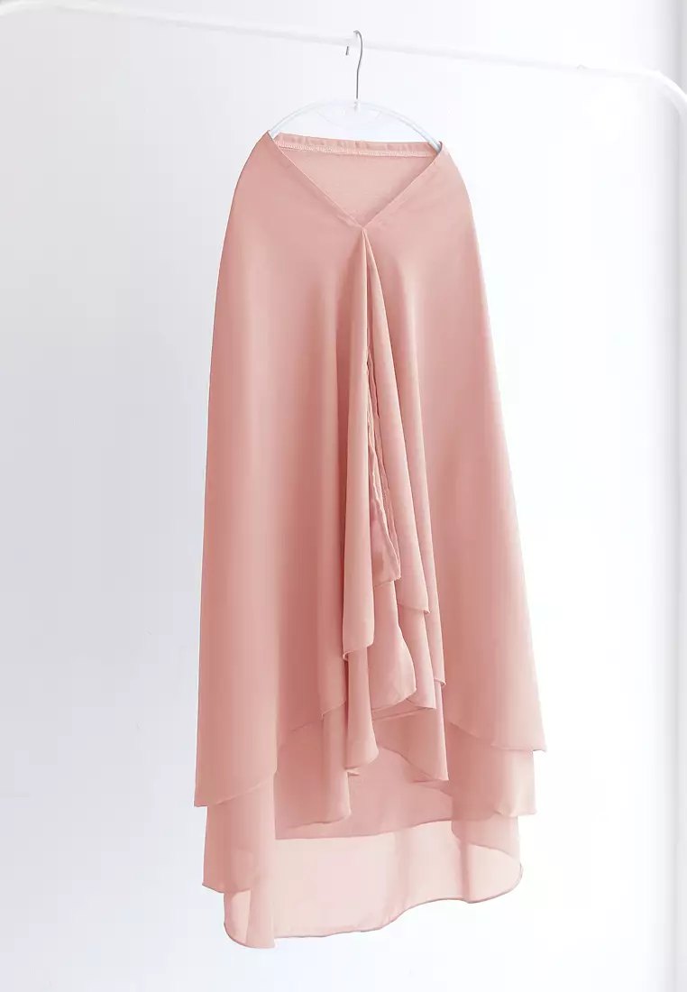 Anya Instan | Hijab Instan Resleting | Bergo Khimar Kerudung 2 Layer  - Nectar Peach