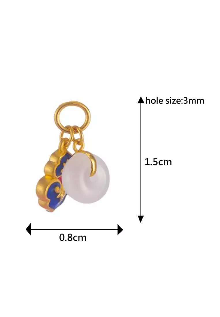 LITZ 999 (24K) Gold and Jade Pendant P173