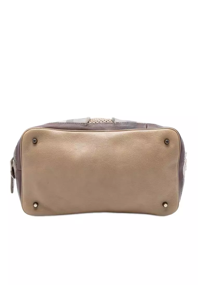 Pre-Loved Burberry Smoke Check Coated Canvas Gilmoure Satchel