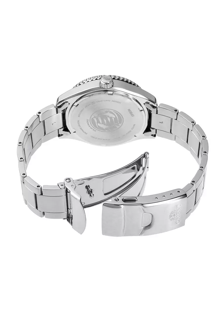 Orient Mako Silver Stainless Steel Analog Quartz Watch For Men RA-WJ0002L10B