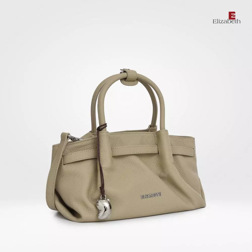 Tas Elizabeth Genuine Leather Handbag 0720-0521 Cream
