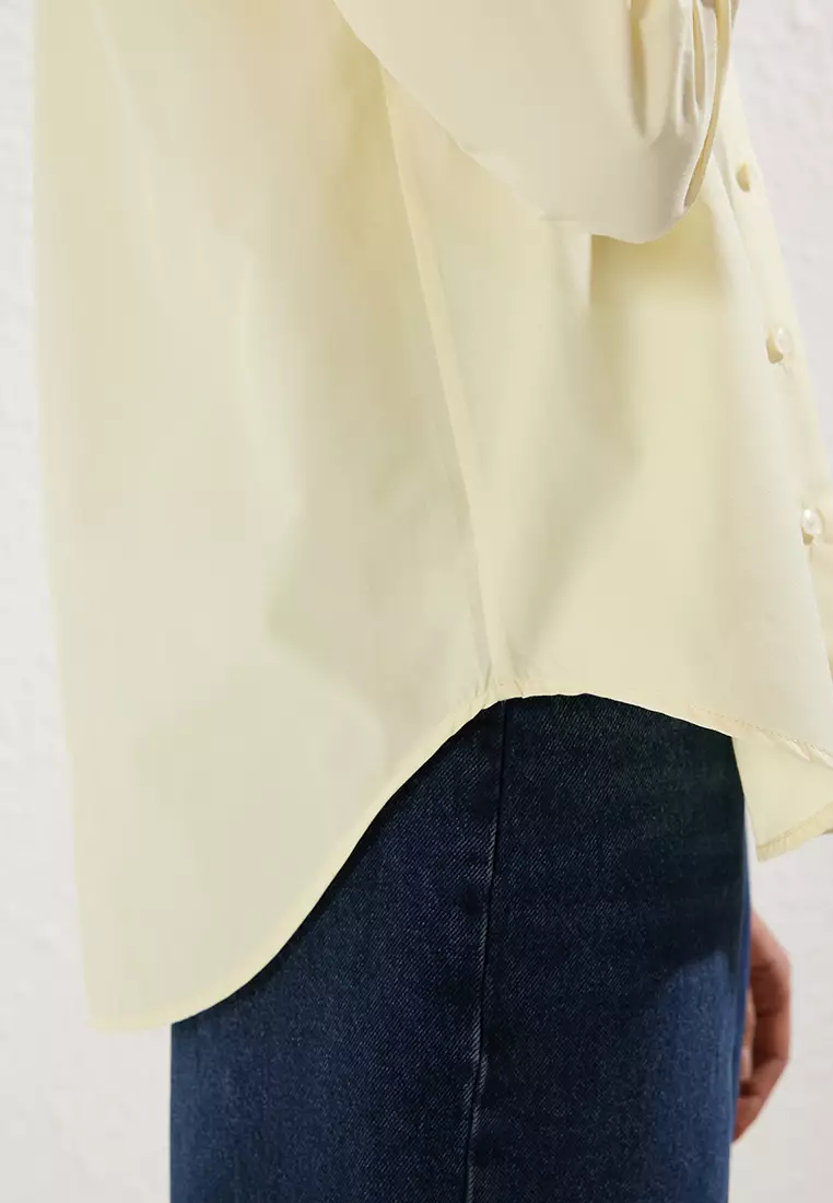 Yellow Loose Fit Cotton Woven Shirt
