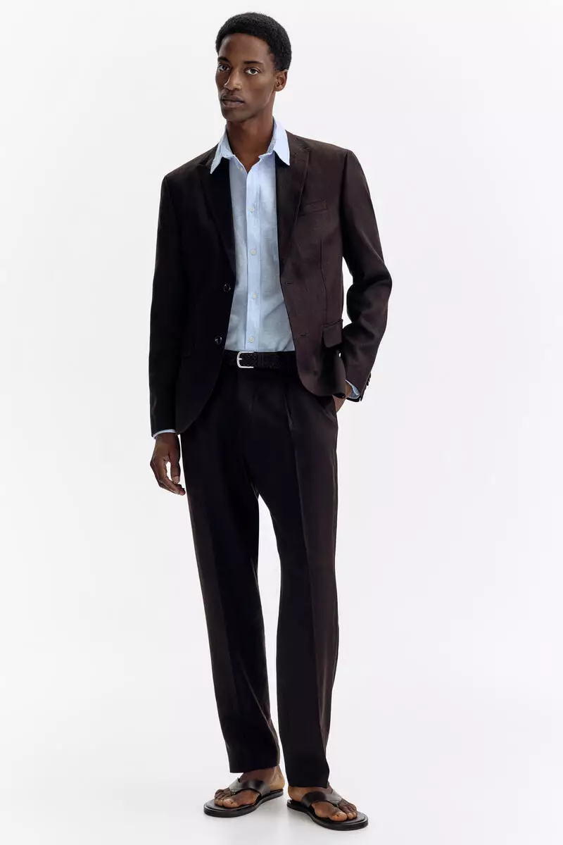 Regular Fit Linen-blend jacket