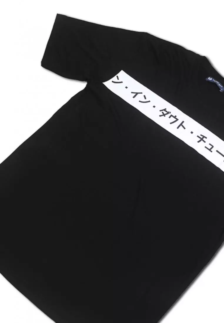 MTC52C whitelist chest jpn blk T-shirt Hitam
