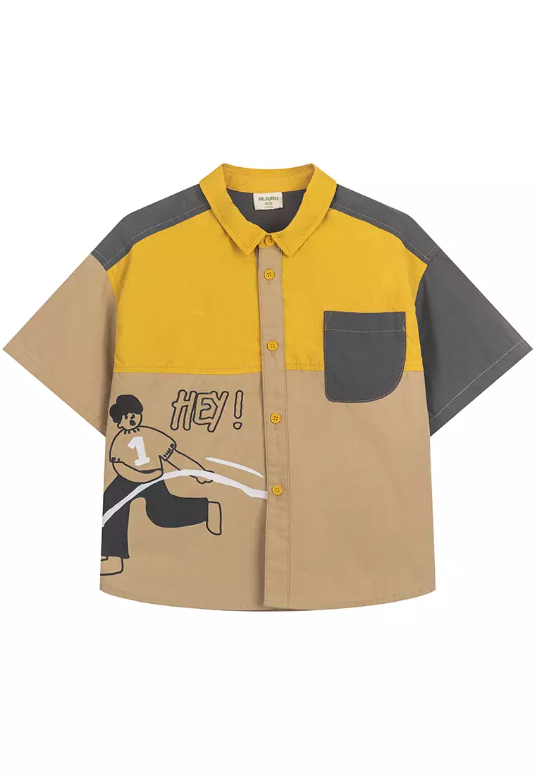 Graphic Printed Short Sleeve Shirt With Front Pockets