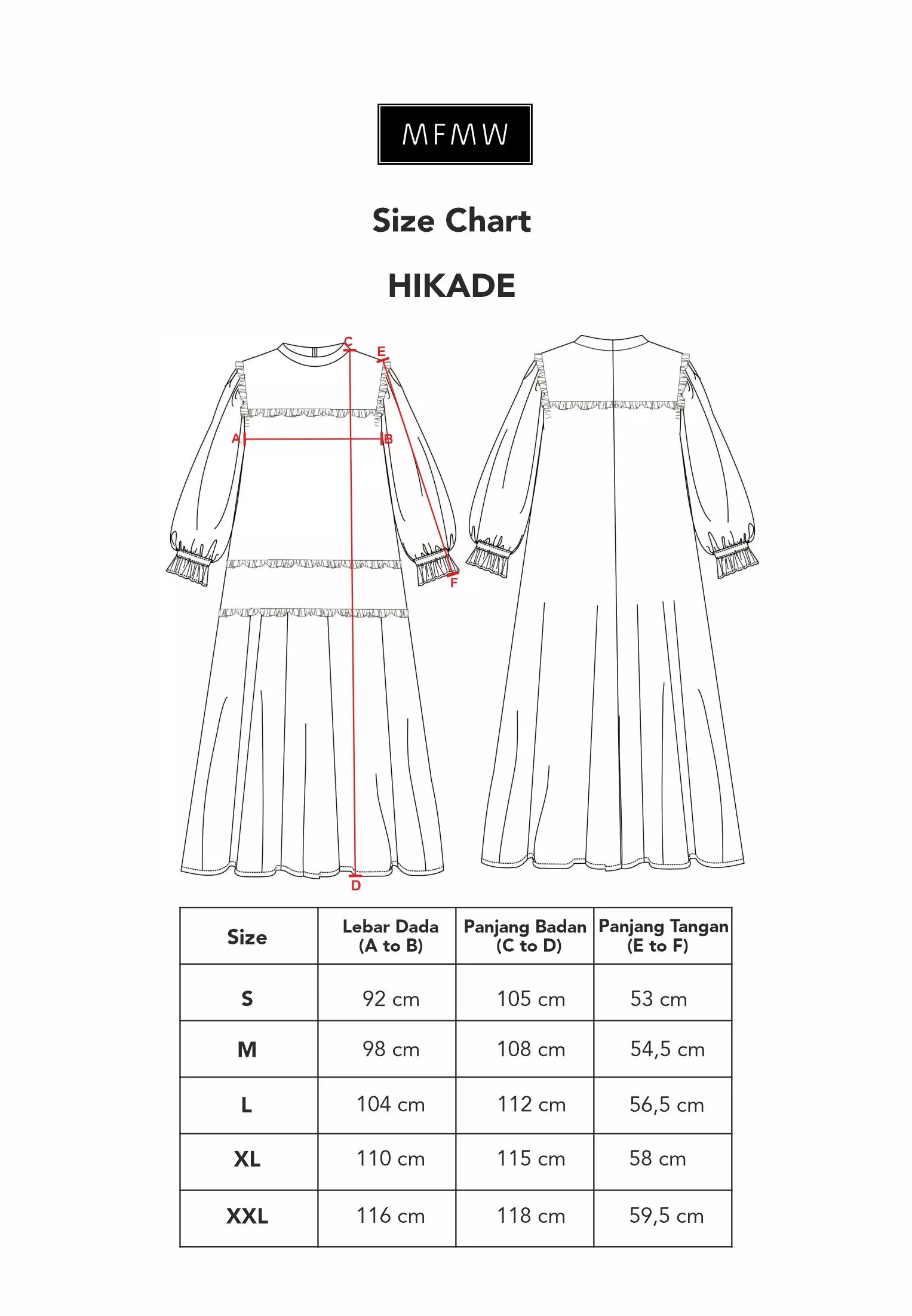 MFMW Hikade Midi Dress Gamis Merah Bata
