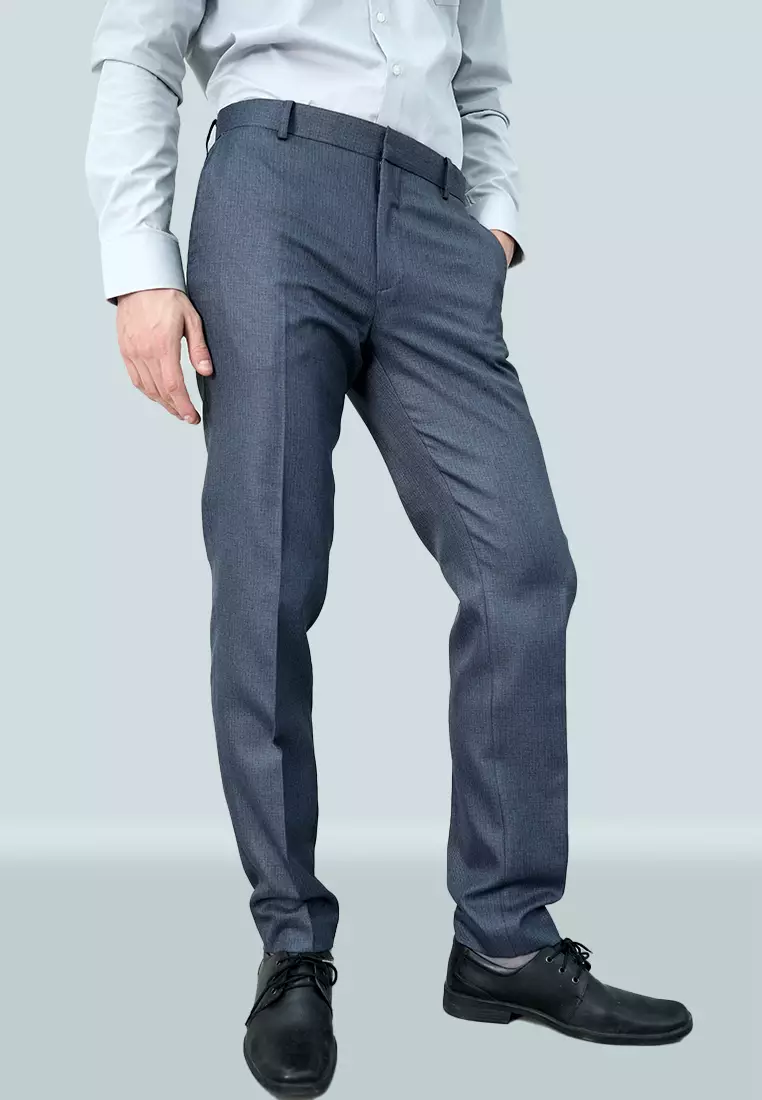Johnwin - Celana Formal - Celana Pria - Abu - Polyester - Slim Fit - F.998.010.230.C