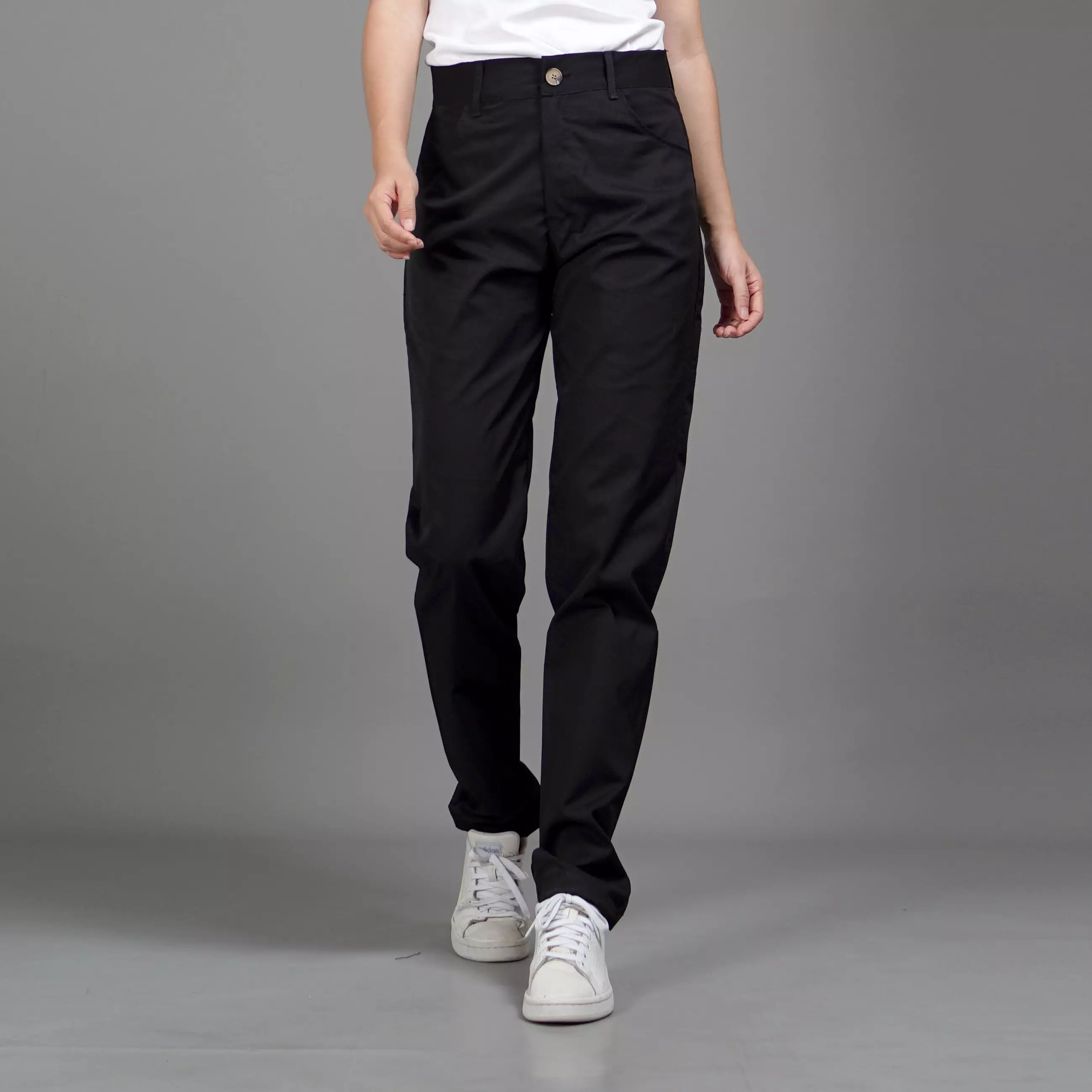  JEFIN Celana Panjang Wanita Celana Chino Wanita Celana Panjang Casual - HITAM