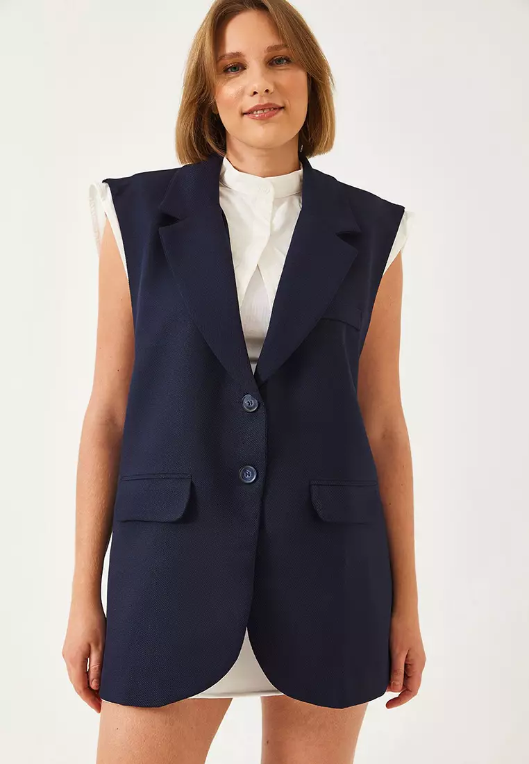 Women's Shirt Detail Long Vest 60356 60271016