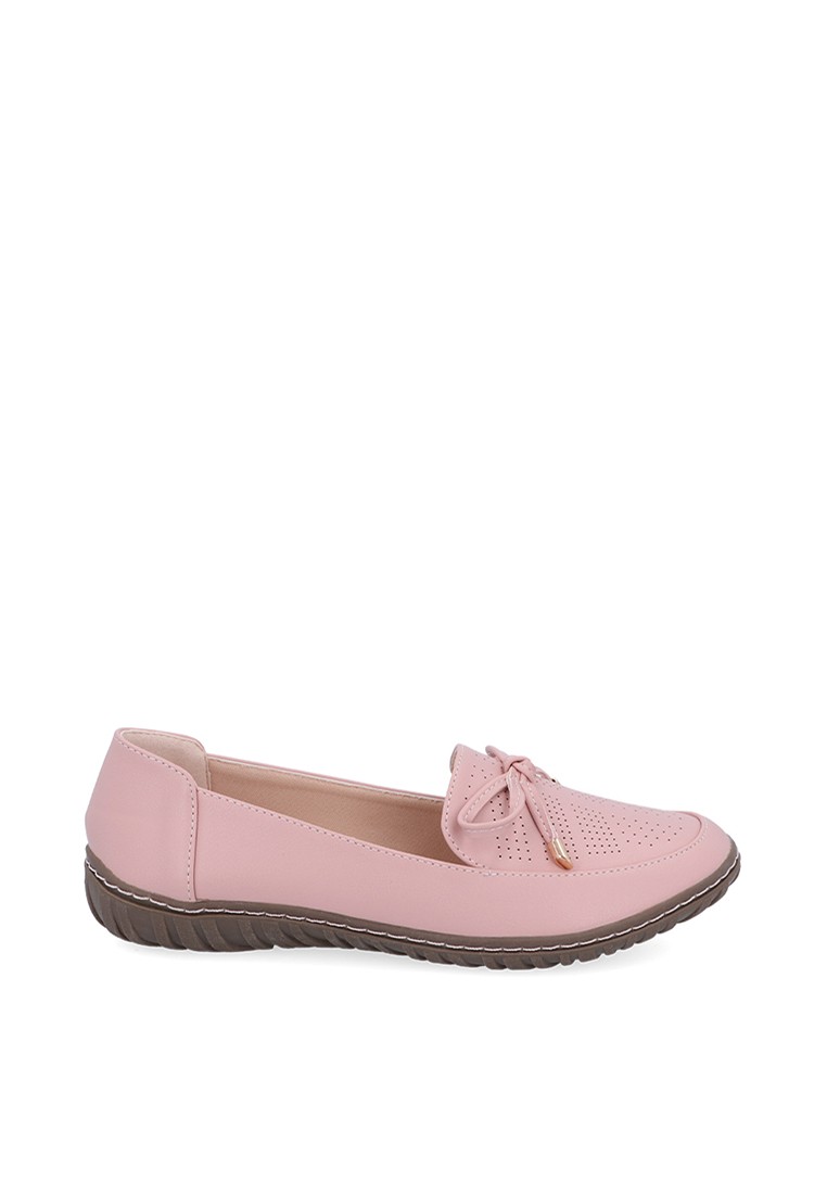 Peach Comfort Bow Ballerinas