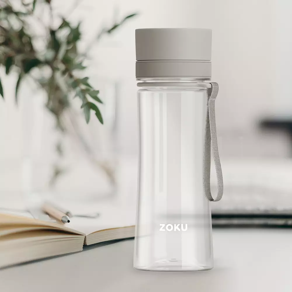 Zoku Water Bottle Eastman Tritan 14oz - Clear - Botol Minum Plastik, Botol Minum Anak, Botol Minum Dewasa