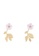 midzone gold MIDZONE White Blossom Gold Leaf S925 Silver Pin Earring - F1211-ER003 A9F32ACBDE28C6GS_1