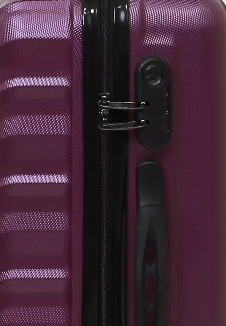 Carlton Tas Koper Hardcase Unisex Size 20Inch Suitcase Combination Lock Large Compartment Material ABS+PVC Coated ORIGINAL - Dark Purple