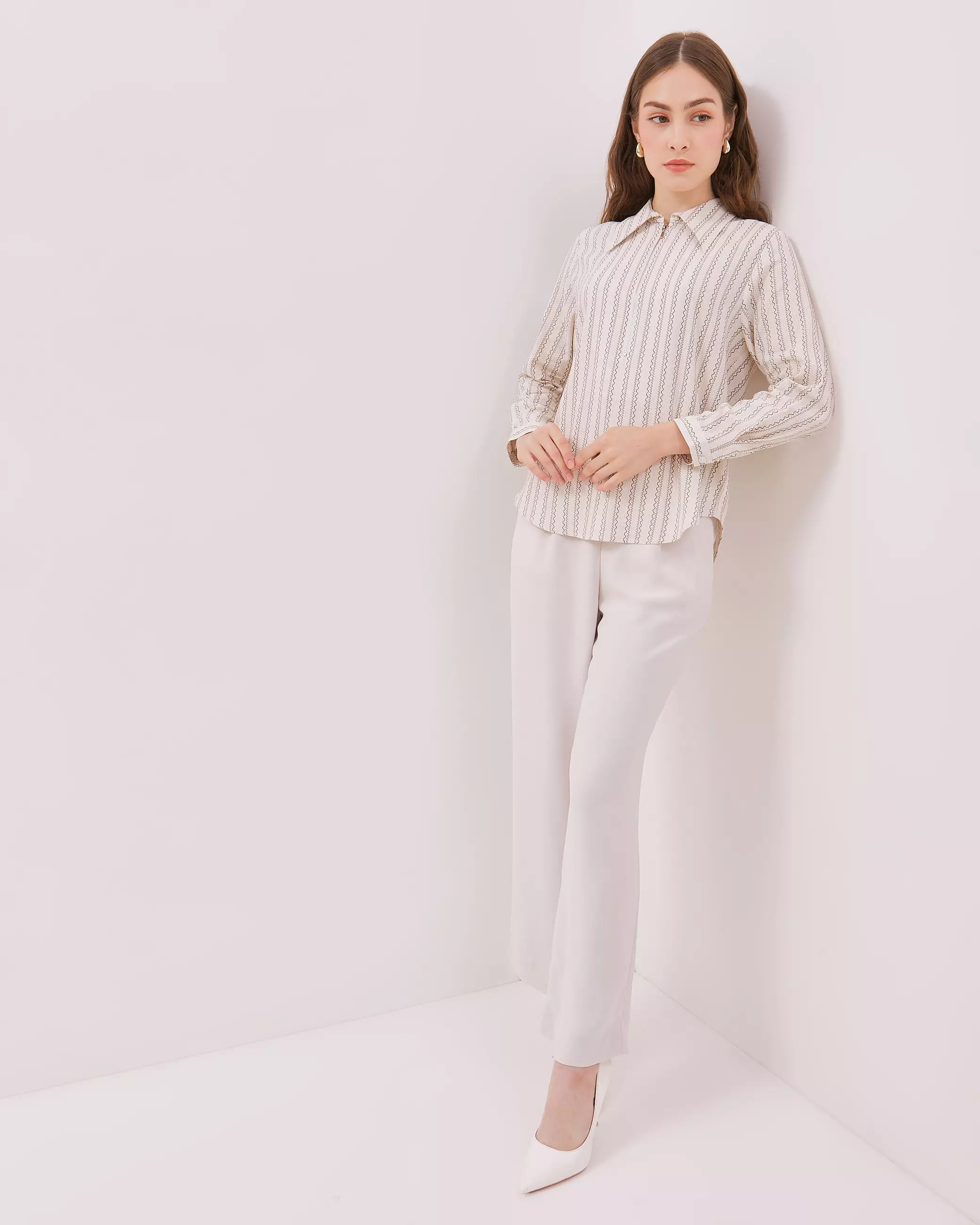 Urban Exchange Vienna Brown Blouse - Atasan Blouse Katun Seersucker Warna Brown