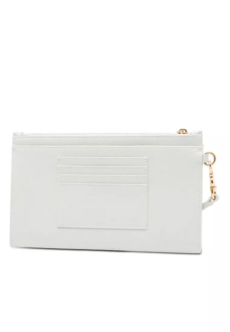 Pre-Loved Saint Laurent Grain De Poudre Chevron Monogram Bill Pouch