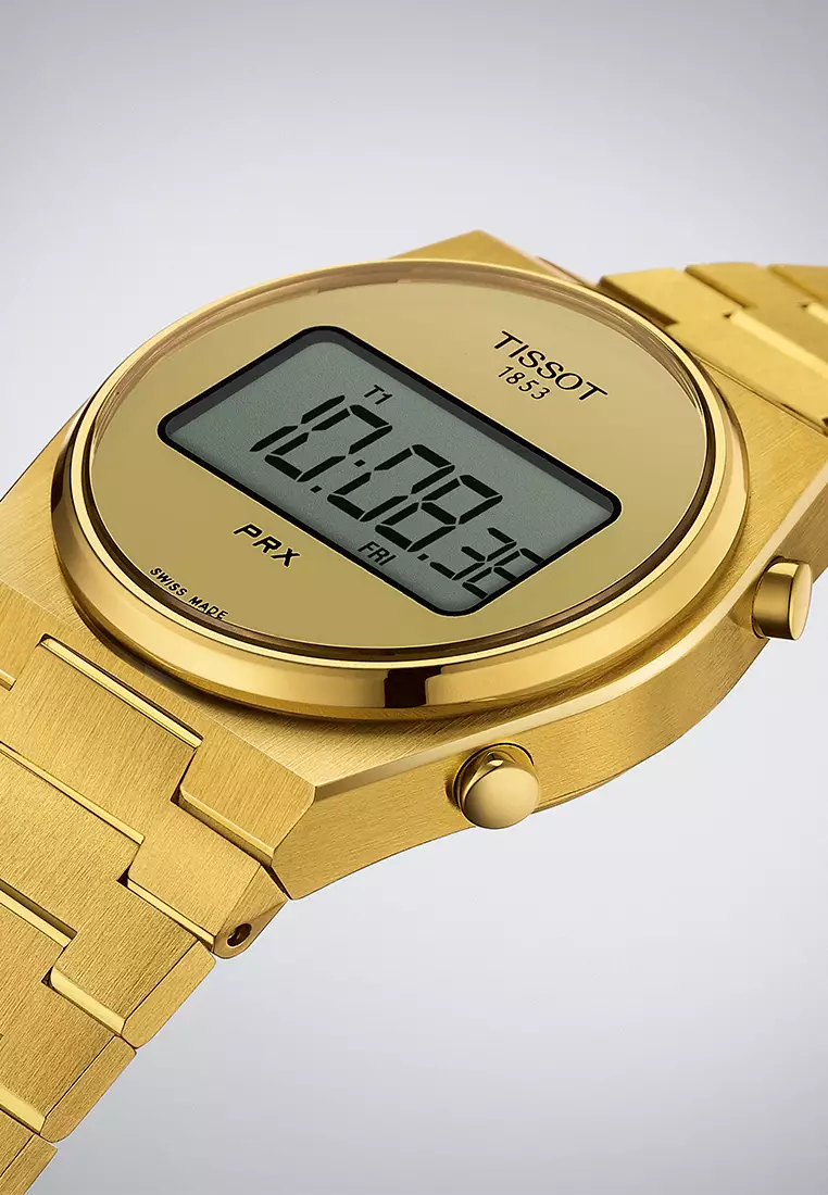 PRX Digital 35MM Unisex Yellow Gold 1N14 Stainless Steel Bracelet And Golden Mirror Dial Quartz Watch - T137.263.33.020.00