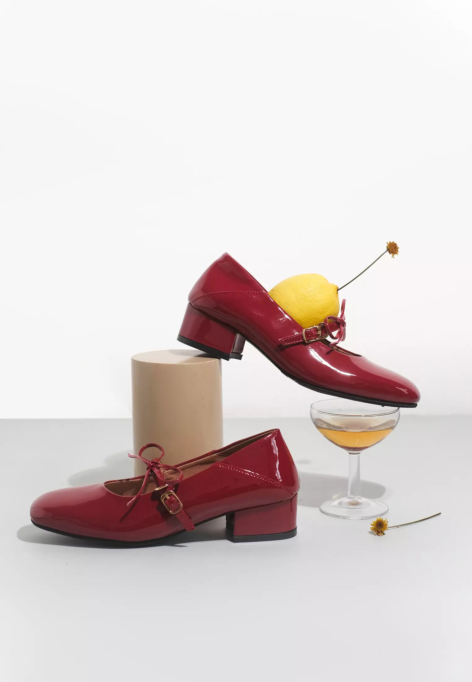 Amelia Women Mary Jane Pump Court Shoes with Bow Foldable Back