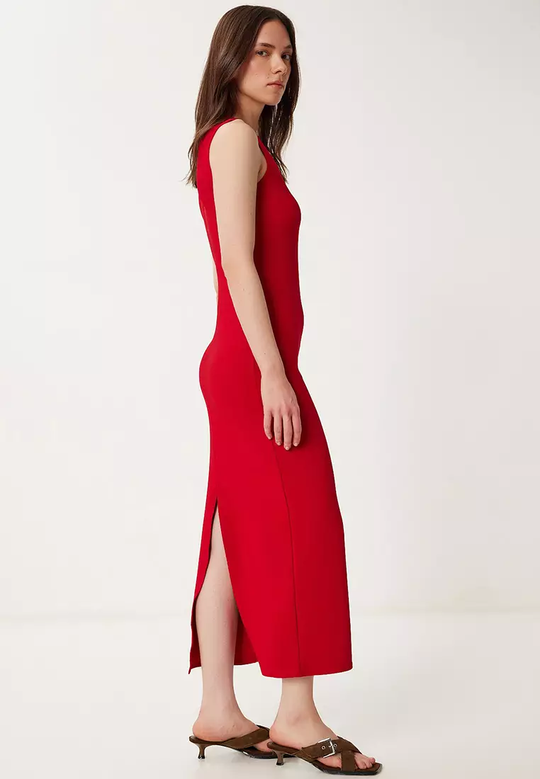 Body Hugging Midi Woven Dress