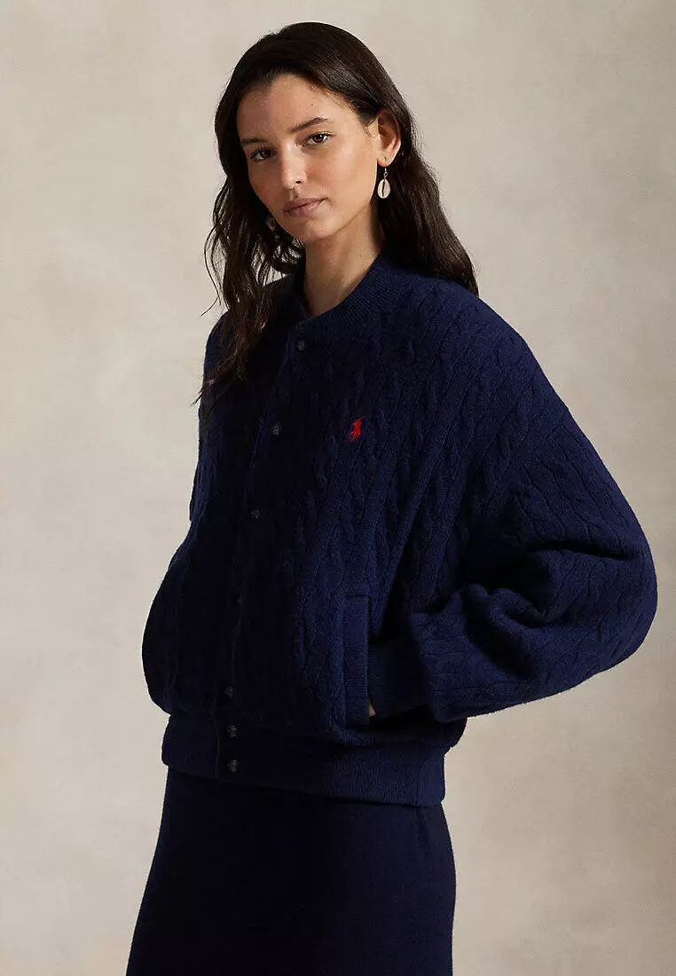 Buy Polo Ralph Lauren Cable-Knit Wool-Cashmere Bomber Jacket 2026