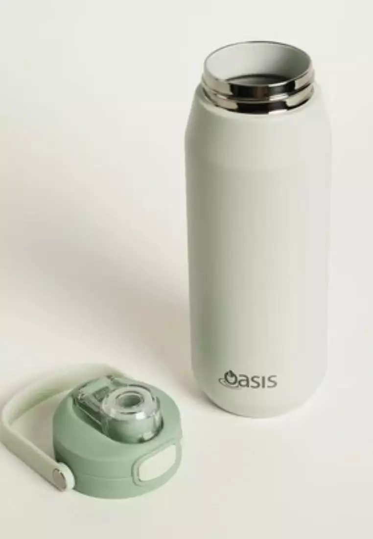 Oasis Ceramic Stainless Steel Triple Wall Capri Quick Release Drink Bottle 750ML - Mint Green