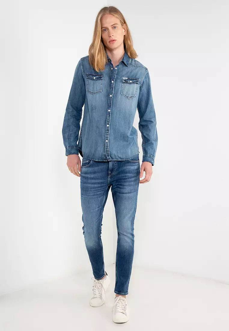 Buy Guess Slim Fit Denim Shirt Online ZALORA Malaysia