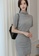 Crystal Korea Fashion grey Korean slim elegant lady dating dress 494DDAA63BFDEAGS_3