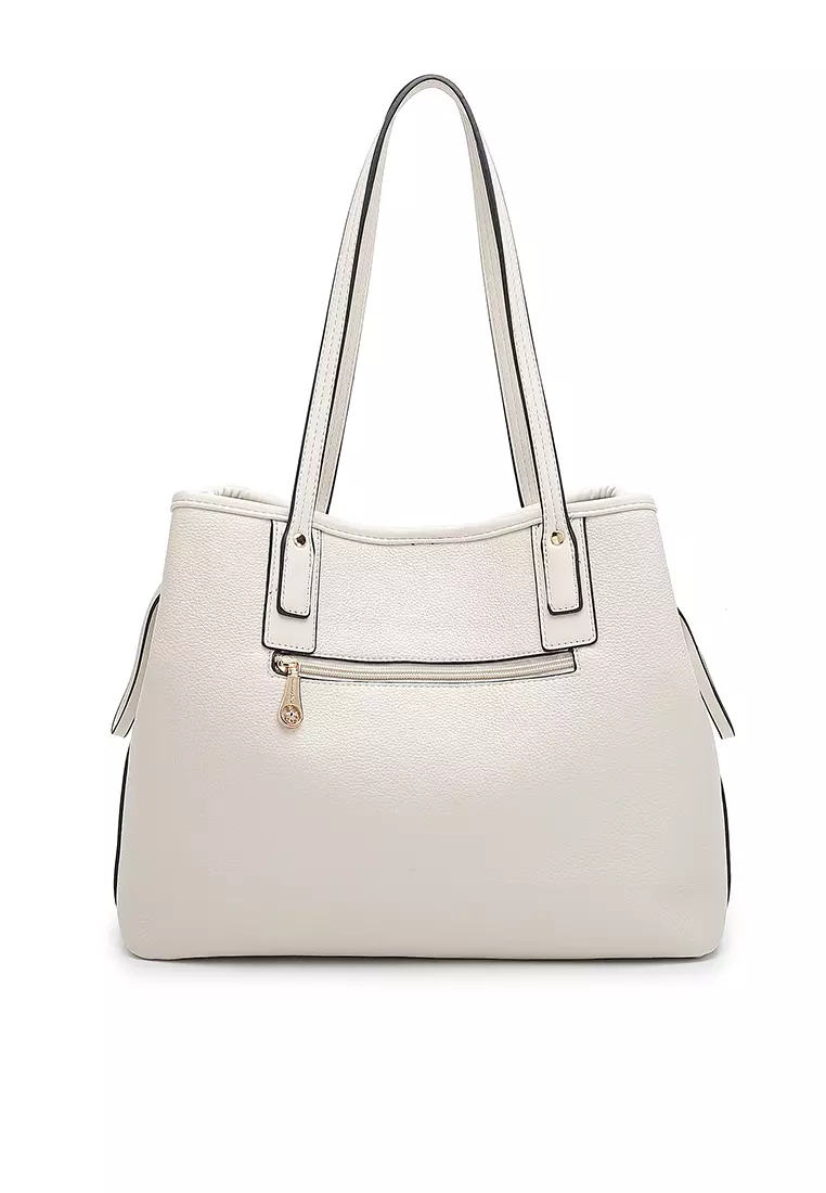 2-in-1 Tote Bag & Top Handle Bag (2-in-1 - Tas Jinjing Wanita & Tas Tangan Wanita) - Putih