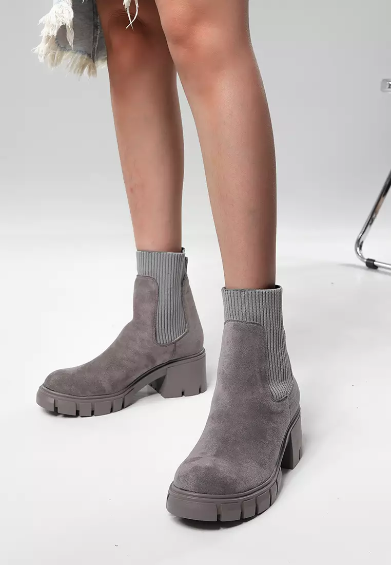 Knitted Stitched Suede Chelsea Boots WTY2030-12