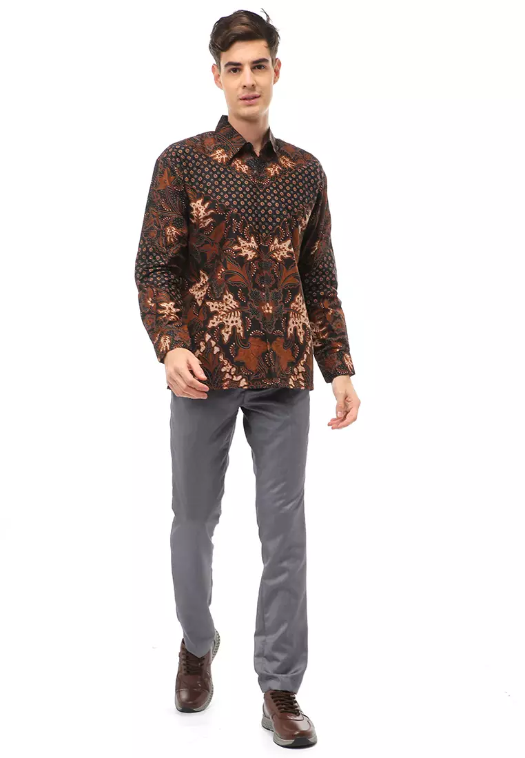 Kendrick Atasan Formal Kemeja Batik Pria Perwira Long Sleeve Material Cotton ORIGINAL