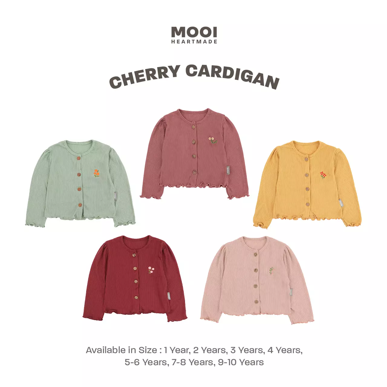 Mooi Cardigan Anak Cherry Cardigan - Pink Peach