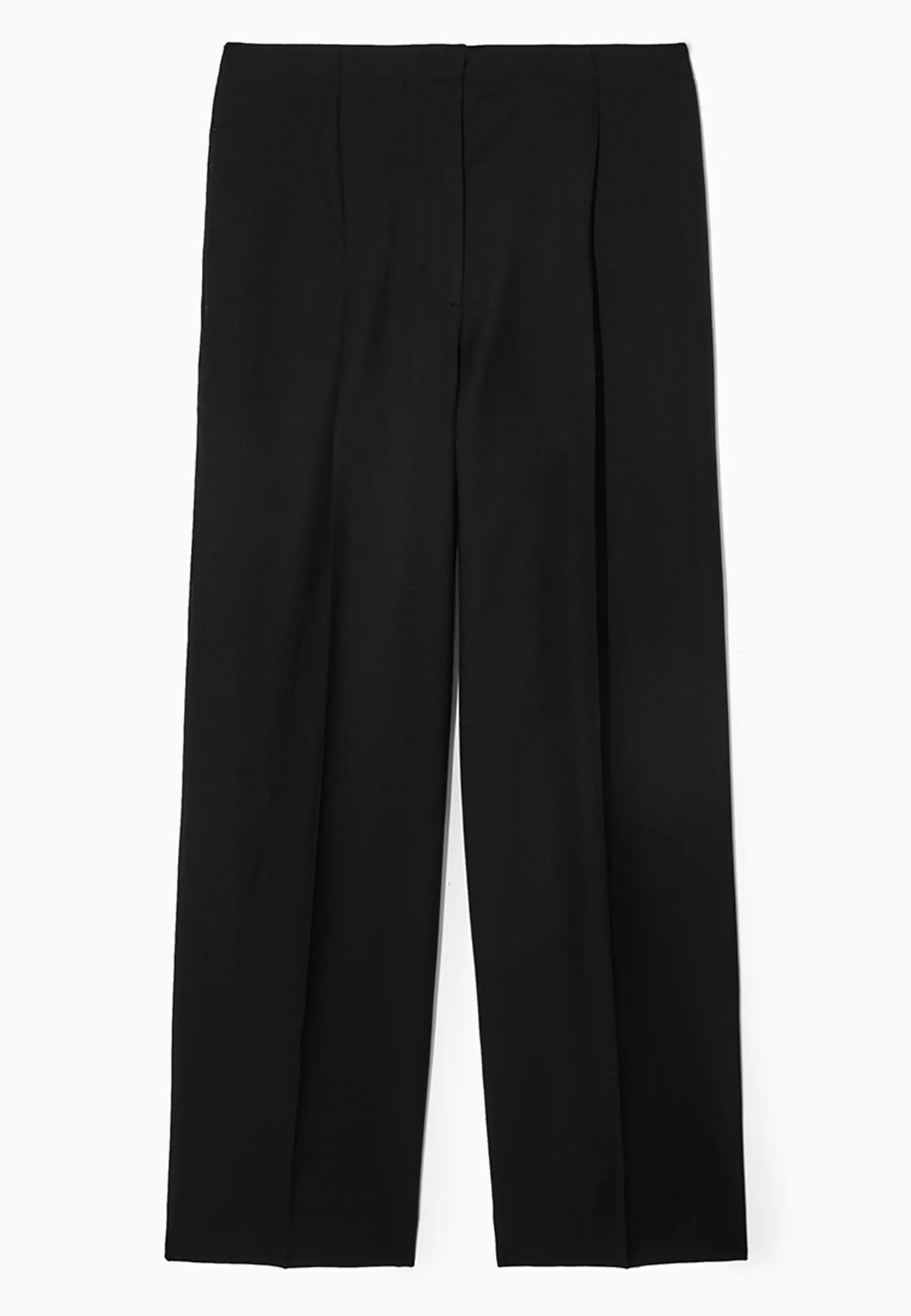 Pleated Wide-Leg Wool Trousers