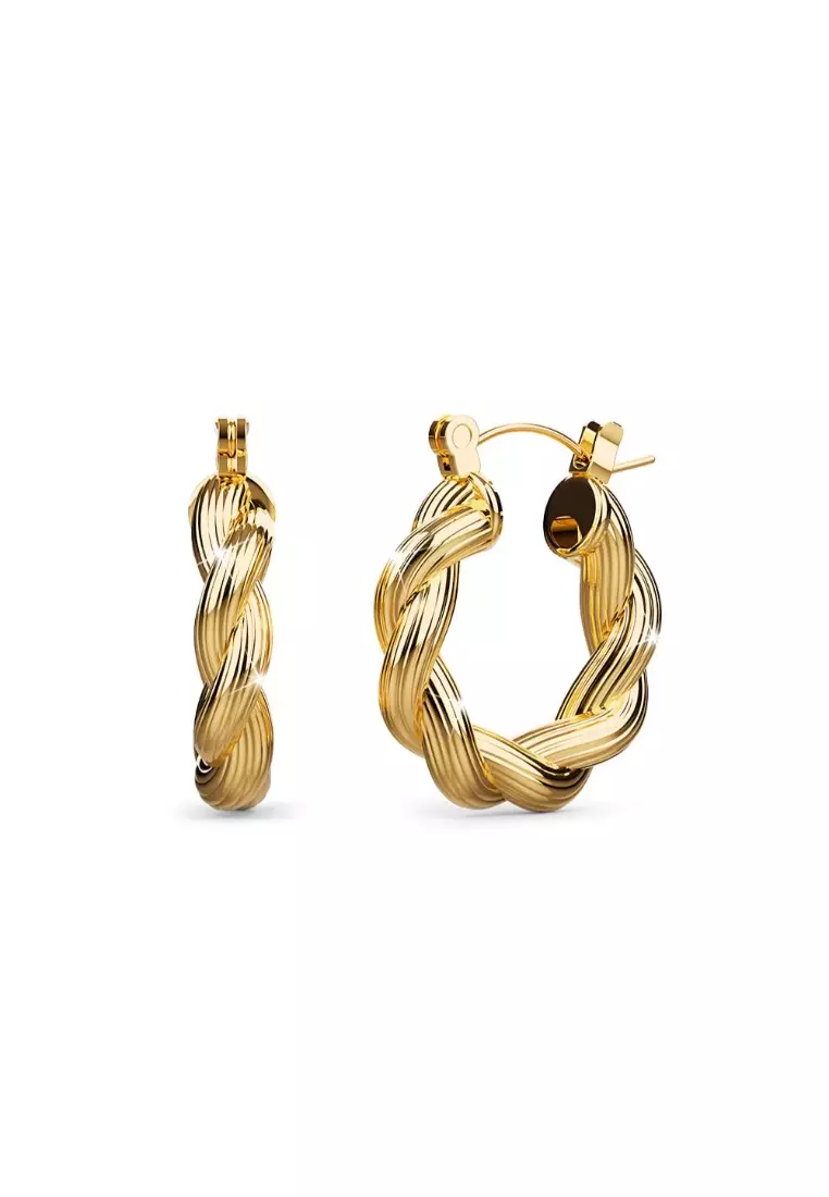 Gold earrings twisted on sale hoops