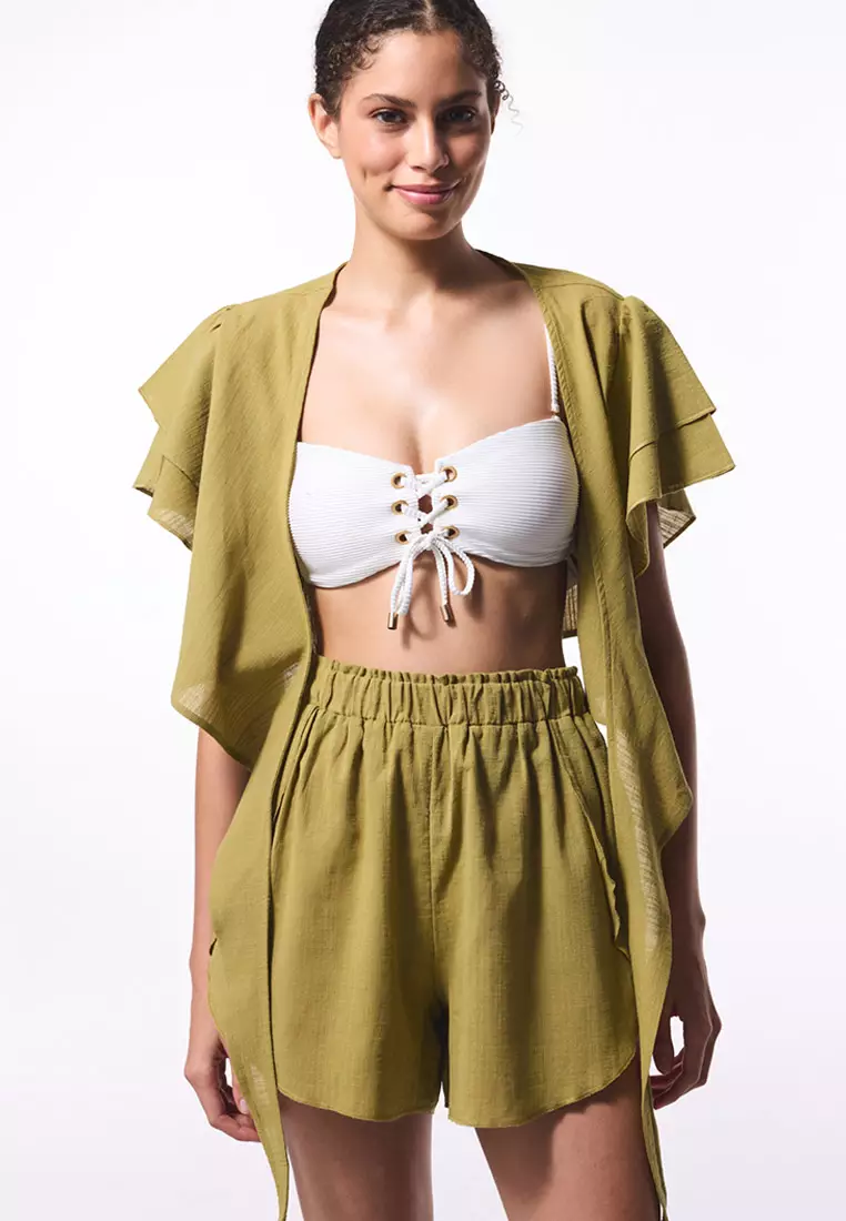 Tie Detail Crop Beach Top